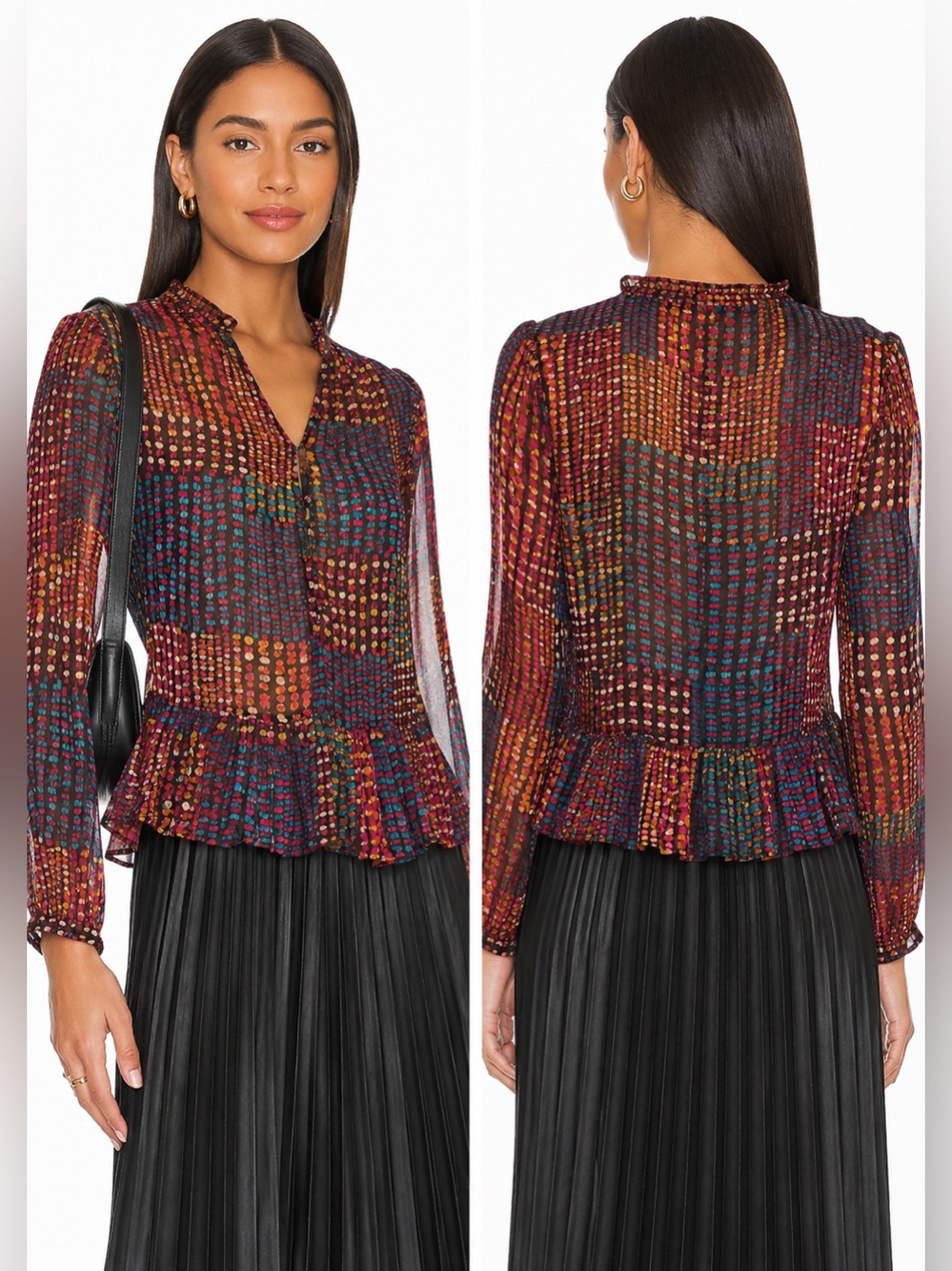 paper moon Colorful Sheer Women's Top blouse medium